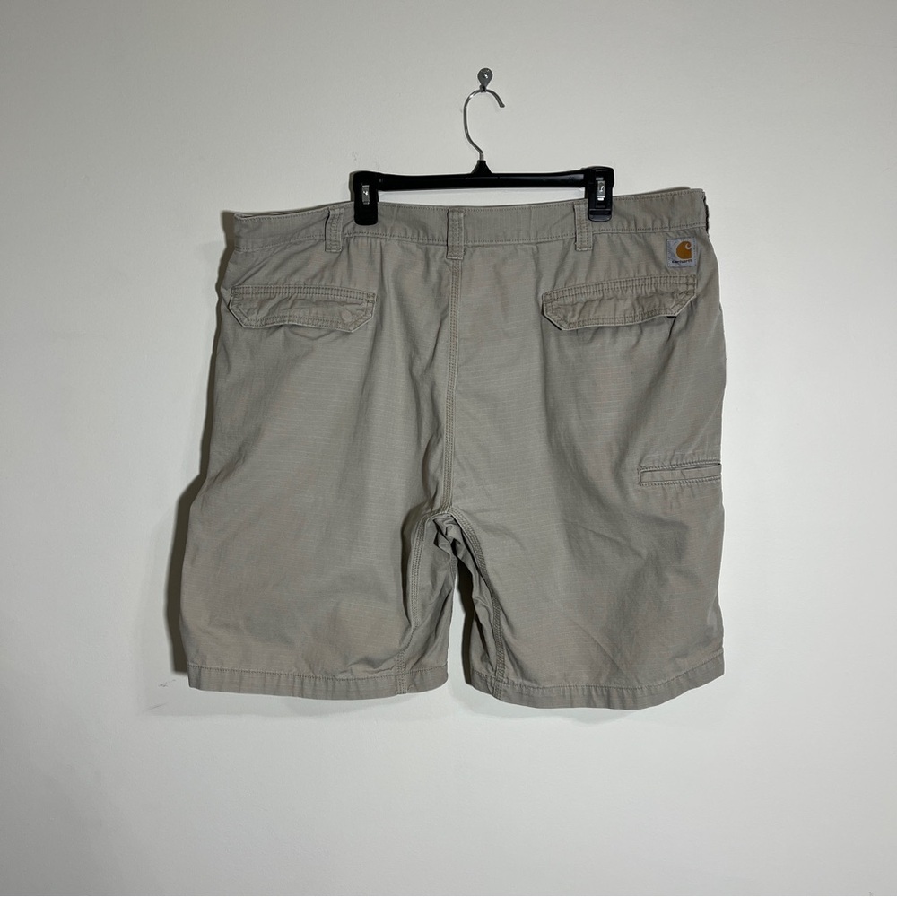 Carhartt Men's Relaxed Fit Canvas Work Shorts Khaki Size 44 Flat Front - Picture 4 of 13